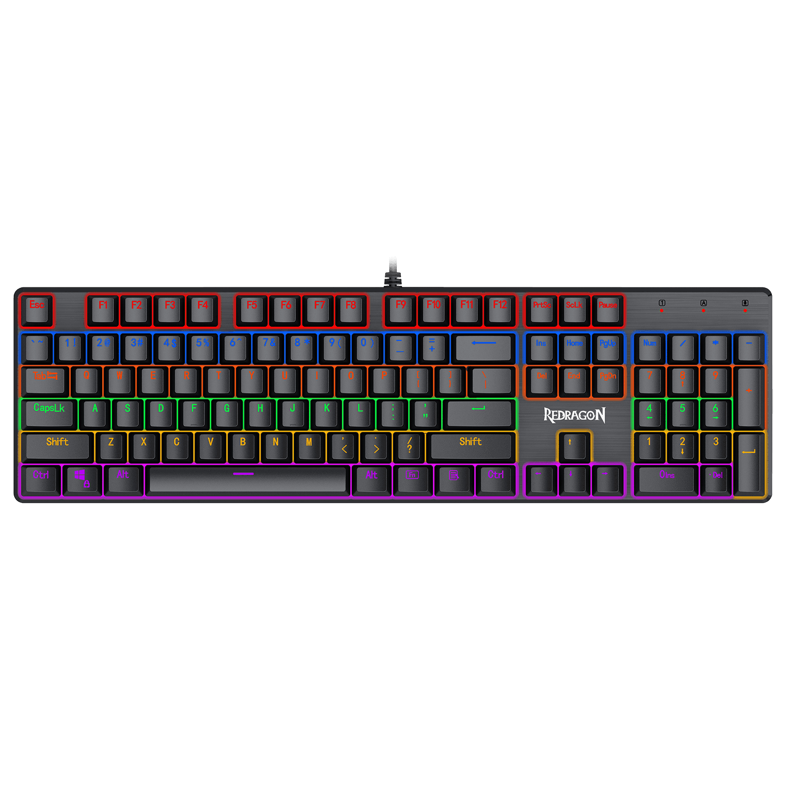 Redragon K608 VALHEIM Rainbow Mechanical Gaming Keyboard, 104 Keys NKRO Tactile Blue Switches