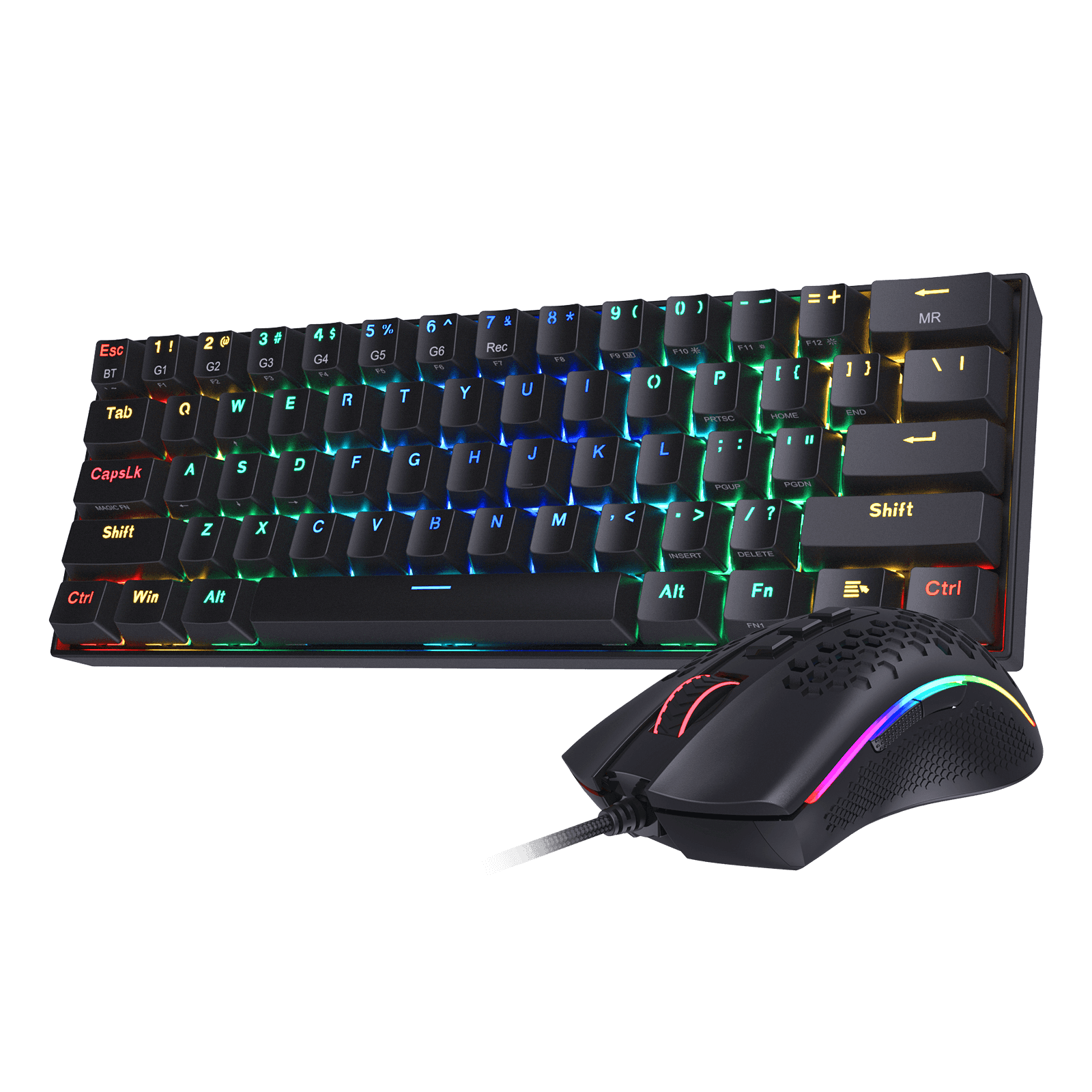 Redragon M808 STORM LUNAR Lightweight RGB Gaming Mouse, 12400 DPI (Black)