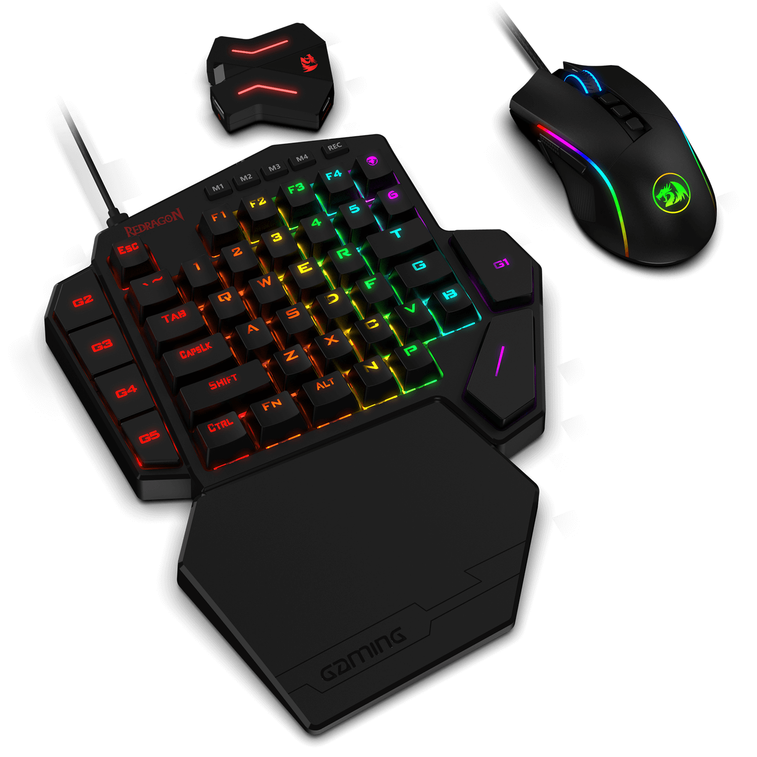 Redragon K585-BA RGB One-Handed Gaming Keyboard & M721-Pro RGB Gaming Mouse Combo Set (2 in 1)